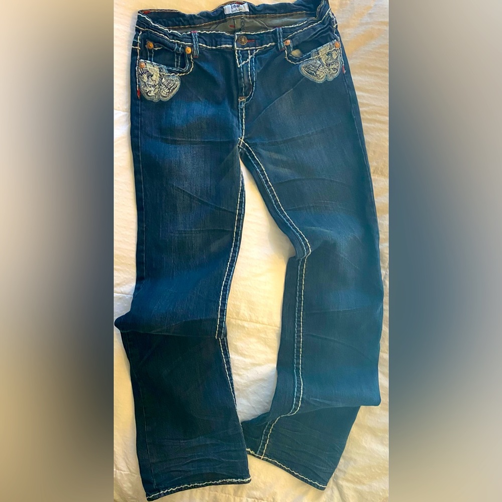CSTAR by Ciano Farmer size 32 dark wash, mid-rise bootcut jeans